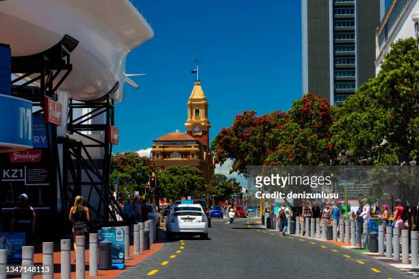famous ferry building in auckland, new zealand - auckland ferry stock pictures, royalty-free photos & images