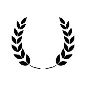 Laurel wreath - symbol of victory and power flat vector icon for apps and websites