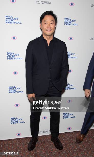 Actor Steve Park arrives at the closing night premiere of 'The French Dispatch' at The Outdoor Art Club on October 17, 2021 in Mill Valley,...