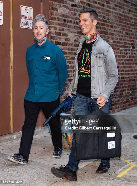 Actor Alan Cumming and co-host of NPR's 'All Things Considered' Ari Shapiro are seen arriving to their show, 'Och and Oy! A Considered Cabaret' on...