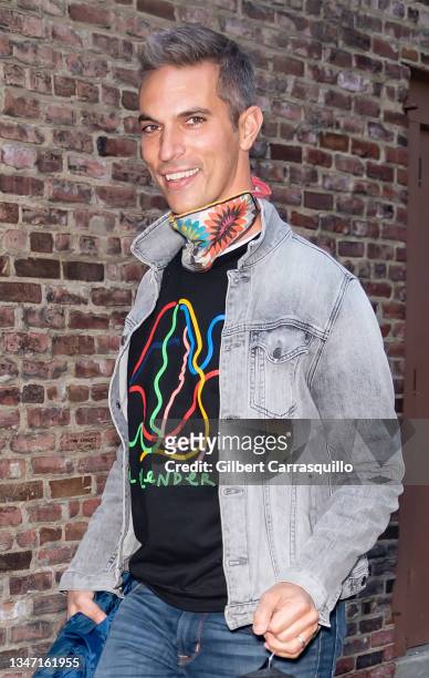Co-host of NPR's 'All Things Considered' Ari Shapiro is seen arriving to his show, 'Och and Oy! A Considered Cabaret' on October 17, 2021 in...