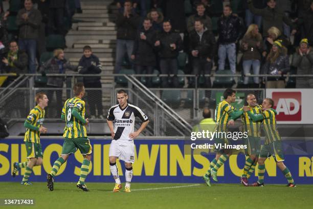 Mike van Duinen of ADO Den Haag, Kevin Visser of ADO Den Haag, Donny Gorter of NAC Breda, Aleksandar Radosavljevic of ADO Den Haag, Ali Bousdsboun of...