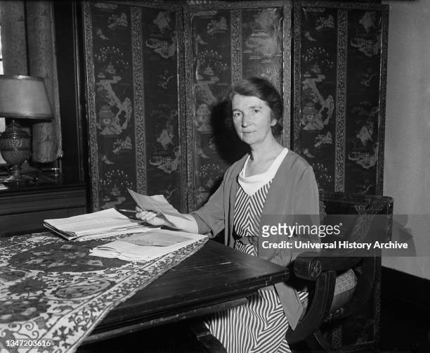Margaret Sanger , American Birth Control Activist, Sex Educator and Nurse, Seated Portrait, Harris & Ewing, 1932.