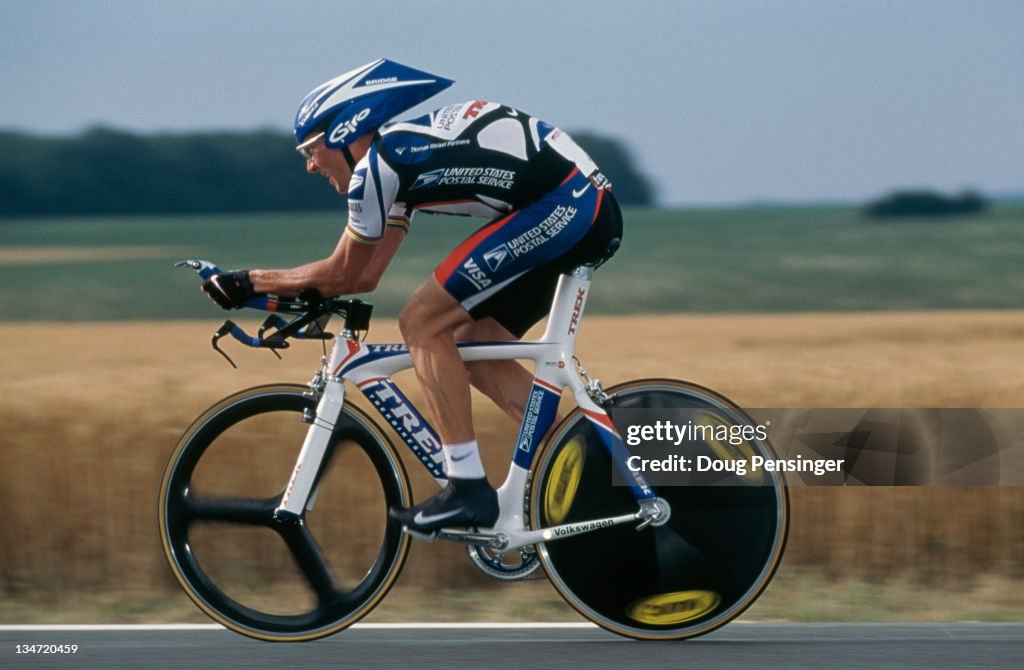 American cyclist Lance Armstrong during STage time trial of the