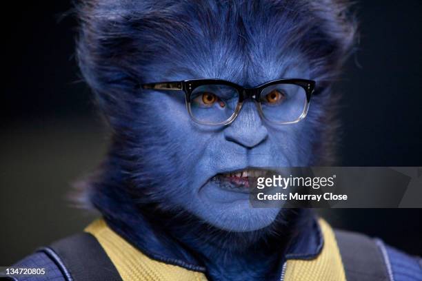 English actor Nicholas Hoult as Hank McCoy, aka Beast in a scene from the film 'X-Men: First Class', 2011.