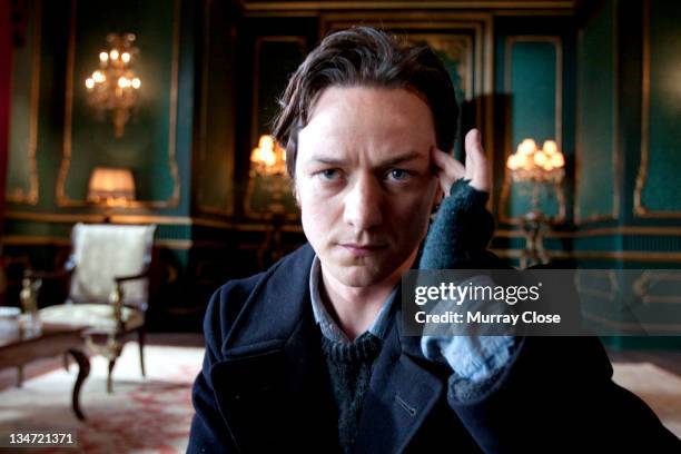 Scottish actor James McAvoy as Charles Xavier, exercising his mental powers in a scene from the film 'X-Men: First Class', 2011.