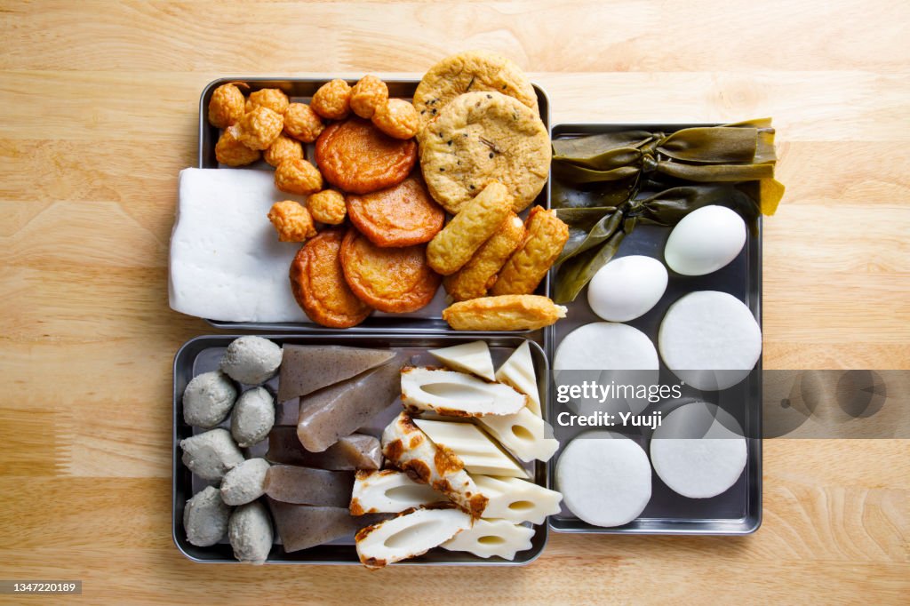 A recipe for oden, a typical Japanese home cooking.