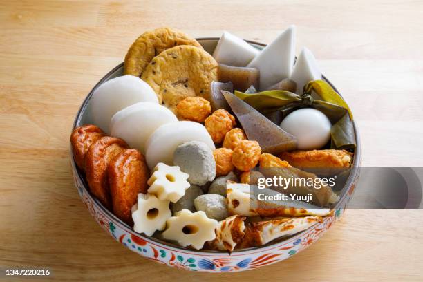 a recipe for oden, a typical japanese home cooking. - kombu stock pictures, royalty-free photos & images