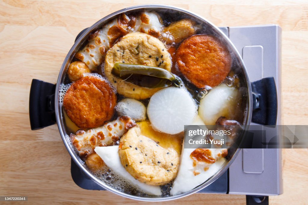 A recipe for oden, a typical Japanese home cooking.