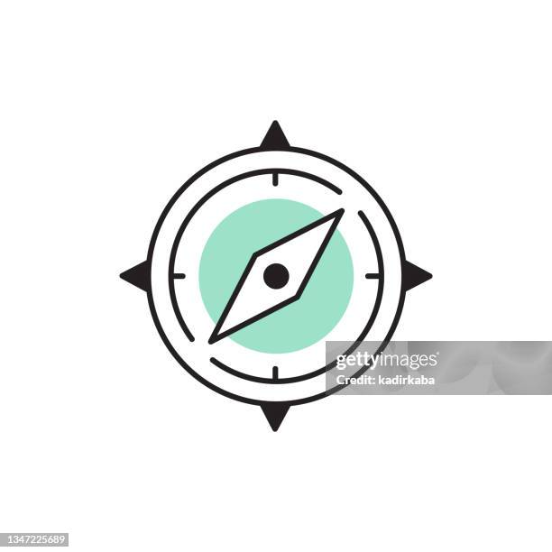 symbol für bearbeitbare konturlinien in der navigation - compass stock-grafiken, -clipart, -cartoons und -symbole