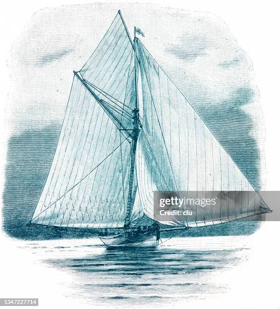 yacht from the wind - regatta stock illustrations