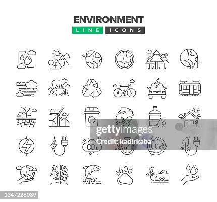 Environment Line Icon Set Environment Line Icon Set
