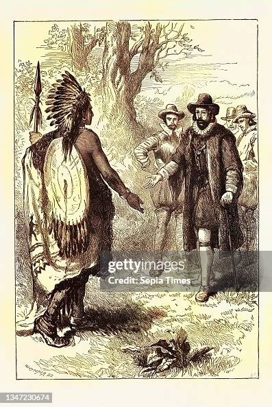 Canonicus Reception of a Narragansett Warrior by John Winthrop, Who Was a... News ...