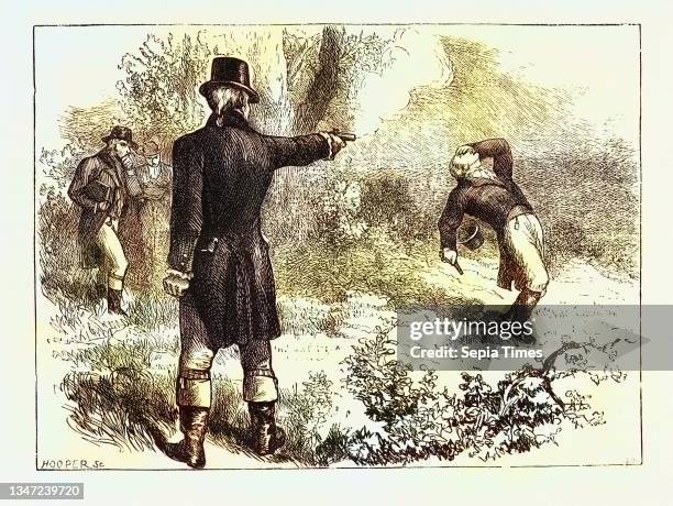 Duel Between Burr and Hamilton, 1870s Engraving.
