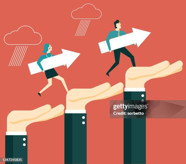 support hand stock - infrastructure development bridge stock illustrations