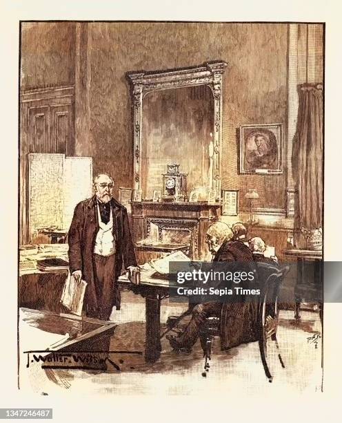 The Morning Room, Athenaeum Club, Pall Mall, London, UK, 1893 Engraving.