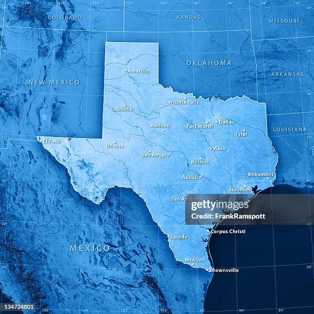 texas städte topographic karte - texas gulf coast stock-fotos und bilder