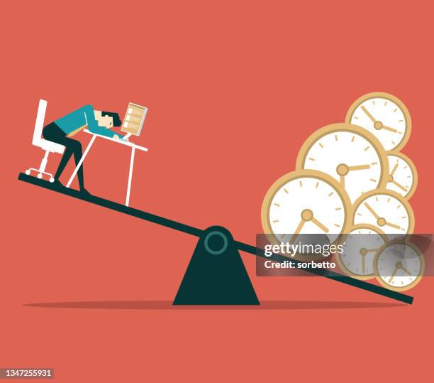 businessman - time pressure - degeneration stock illustrations