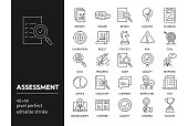 Assessment Line Icon Set.