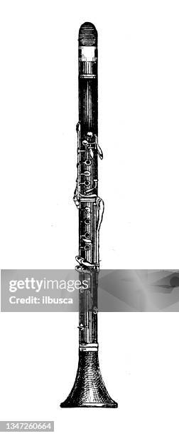stockillustraties, clipart, cartoons en iconen met antique illustration: clarinet - klarinet