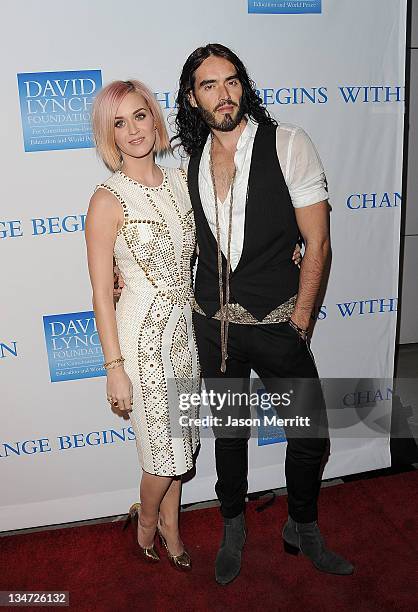 Singer Katy Perry and actor Russell Brand attend the 3rd Annual "Change Begins Within" Benefit Celebration presented by The David Lynch Foundation...