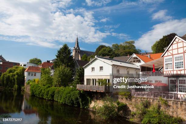 panorama des historischen zentrums von essen kettwig - ruhr stock-fotos und bilder