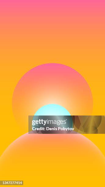 abstract geometric glowing vertical 3d illustration. - 3 things together stock illustrations