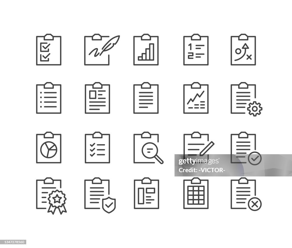 Clipboard Icons - Classic Line Series