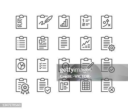 Clipboard Icons - Classic Line Series Clipboard Icons - Classic Line Series