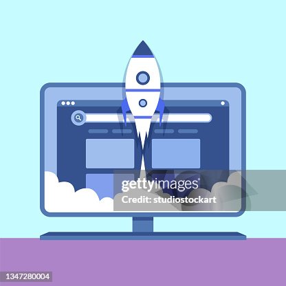 Rocket space with computer Rocket space with computer