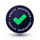 Vector Illustration Quality Guaranteed Seal With Check Mark