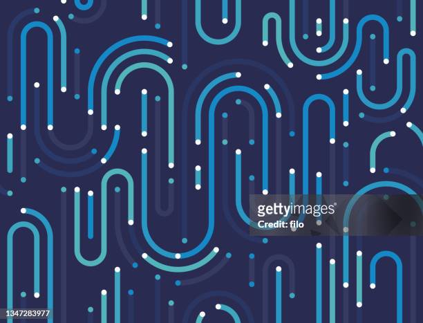 illustrazioni stock, clip art, cartoni animati e icone di tendenza di networking abstract maze route subway intersection background pattern - intelligenza artificiale