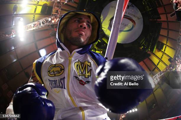 Miguel Cotto of Puerto Rico enters the ring before fighting against Antonio Margarito of Mexico during the WBA World Junior Middleweight Title fight...