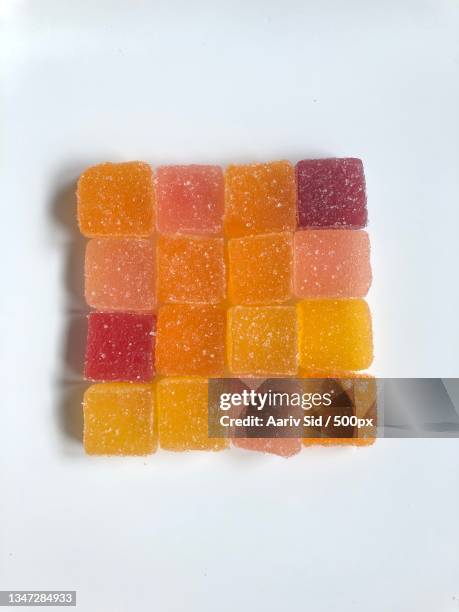 close-up of colorful candies over white background,sunnyvale,california,united states,usa - chewy foto e immagini stock