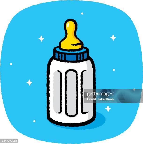 baby bottle doodle 7 - milk texture stock illustrations