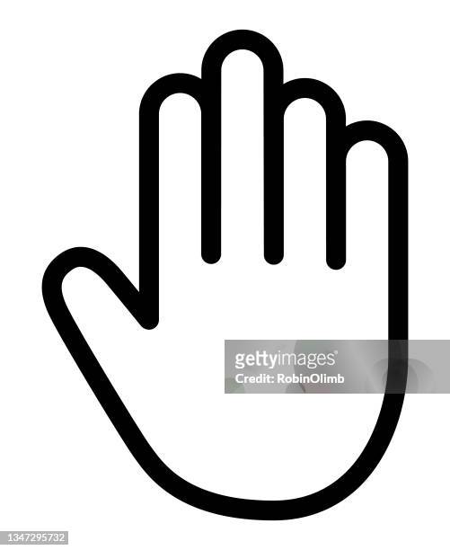 illustrazioni stock, clip art, cartoni animati e icone di tendenza di icona della mano del contorno nero - hands