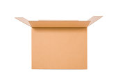cardboard box open - clipping path