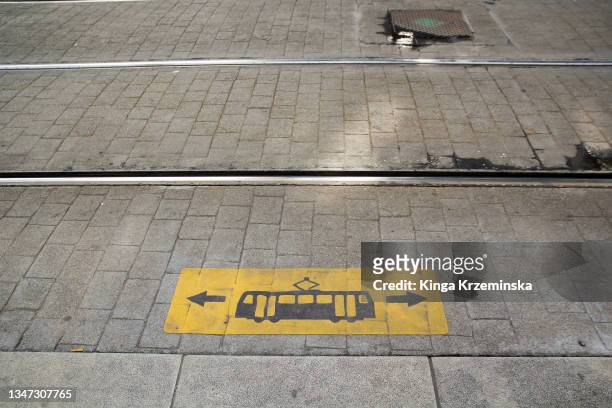 tram tracks - spårväg bildbanksfoton och bilder