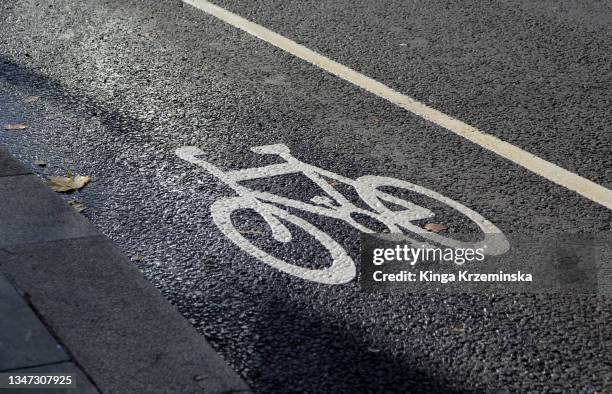 cycling lane - road safety stock pictures, royalty-free photos & images