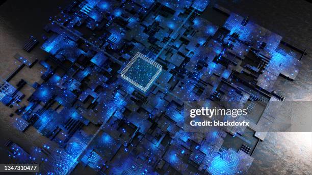 processor chip, tech environment, blockchain concept - concept updates stock pictures, royalty-free photos & images