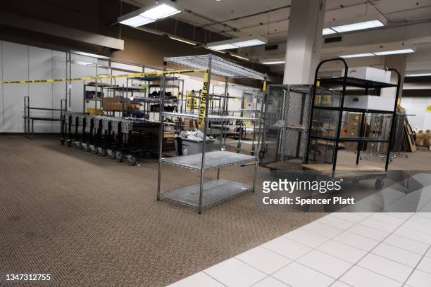 Merchandise is displayed at a Sears store on October 18, 2021 in the Flatbush neighborhood of Brooklyn borough in New York City. Sears, which filed...