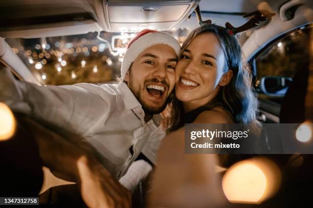 selfie - xmas car stock pictures, royalty-free photos & images