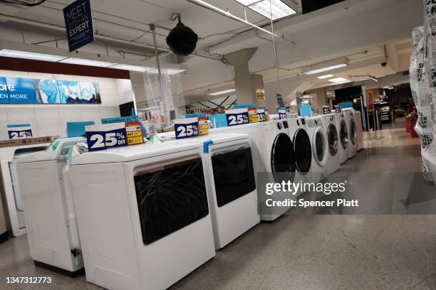 Merchandise for sale is displayed at a Sears store on October 18, 2021 in the Flatbush neighborhood of Brooklyn borough in New York City. Sears,...