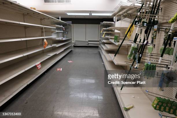Empty shelves are seen at a Sears store on October 18, 2021 in the Flatbush neighborhood of Brooklyn borough in New York City. Sears, which filed for...