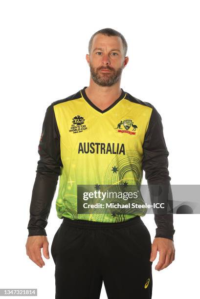 Matthew Wade of Australia poses for a headshot prior to the ICC Men's T20 World Cup at on October 15, 2021 in Abu Dhabi, United Arab Emirates.