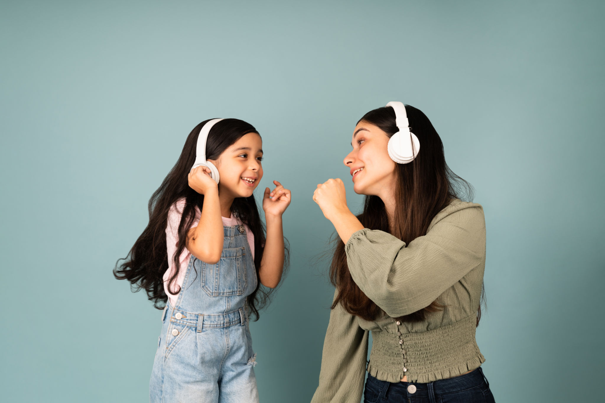 family listening music