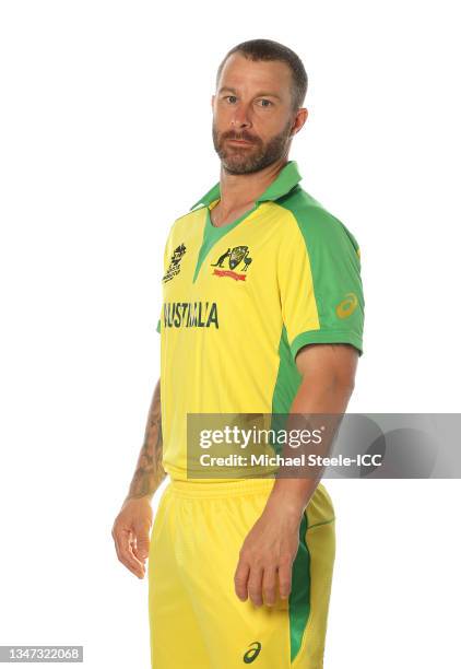 Matthew Wade of Australia poses for a headshot prior to the ICC Men's T20 World Cup at on October 15, 2021 in Abu Dhabi, United Arab Emirates.