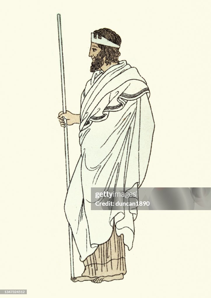 Mens Fashion In Ancient Greece Greek Man Wearing Himation And Crown ...