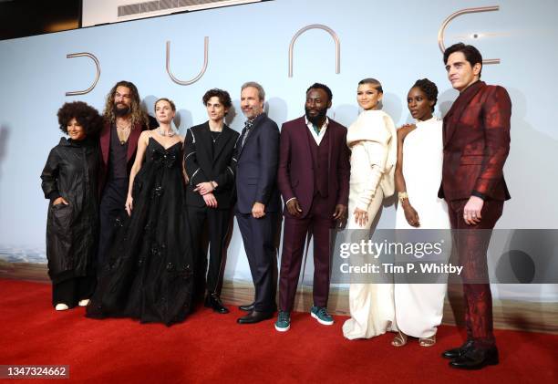 Golda Rosheuvel, Jason Momoa, Rebecca Ferguson, Timothee Chalamet, Director Denis Villeneuve, Babs Olusanmokun, Zendaya, Sharon Duncan-Brewster and...