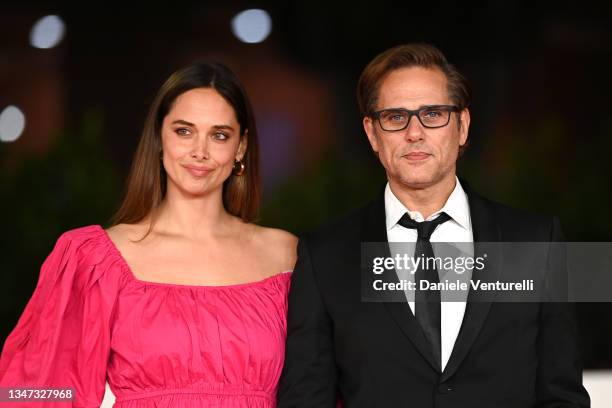 Clizia Fornasier and Attilio Fontana attend the red carpet of the movie "The North Sea" during the 16th Rome Film Fest 2021 on October 18, 2021 in...